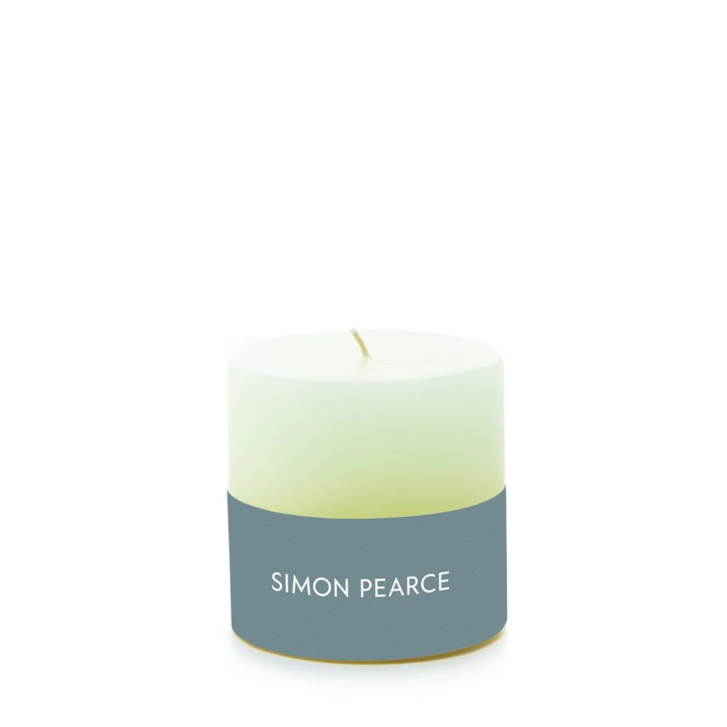 Ivory Pillar Candle, 3x3 Matterns Floral
