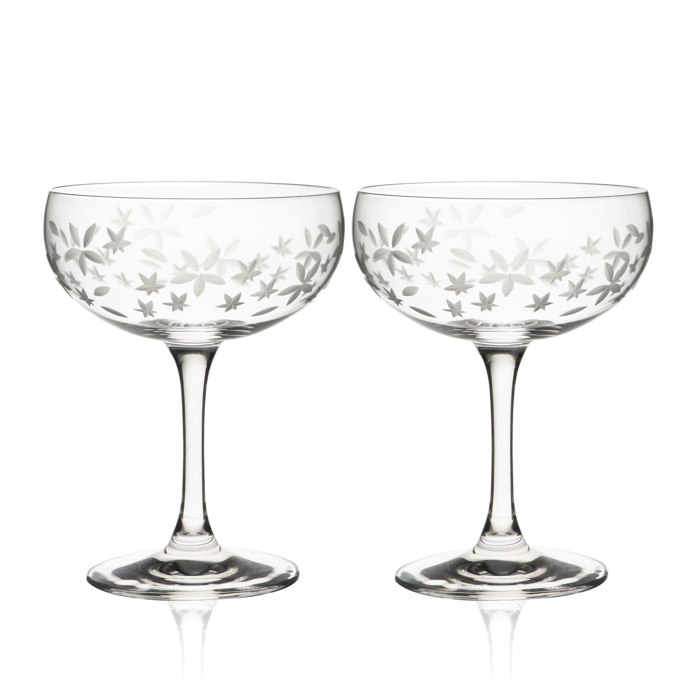 Chatham Bloom Coupe Cocktail Glasses, Set of 2 - Matterns Floral