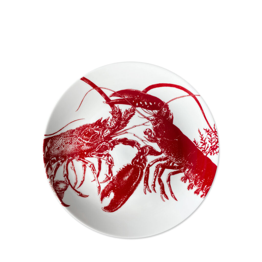 Lobster Coupe Salad Plate Matterns Floral
