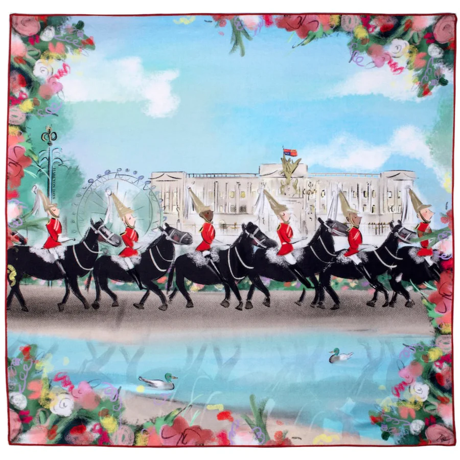 Life Guards on Parade Silk Scarf - Matterns Floral